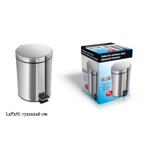 PATTUMIERA PEDALE INOX LT. 3