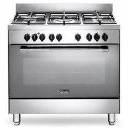 DeLonghi GEMMA 96 M ED - Cucina Freestanding a Gas, 5 Fornello(i), Forno Elettrico, 90 cm, Acciaio Inossidabile, Classe A