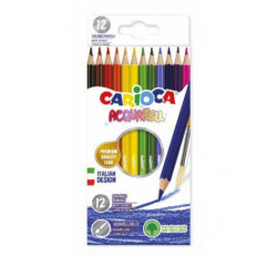 Carioca 42857 pastello colorato Nero, Marrone, Verde, Verde chiaro, Rosa, Porpora, Rosso, Viola, Giallo 12 pz