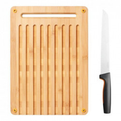 Tagliere Fiskars 1057551 FUNCTIONAL FORM per pane con coltello Natural