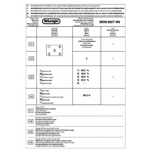 DeLonghi MEM 965T NN - Cucina 5 Fornello(i) a...