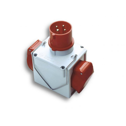 Adattatore industriale doppio CEE 3P+T 16A CEE...