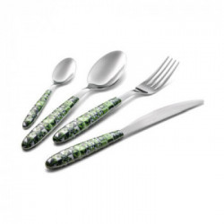 Set posate tavola Eme 24pz. C. Posate VERO verde P13BVRIC36