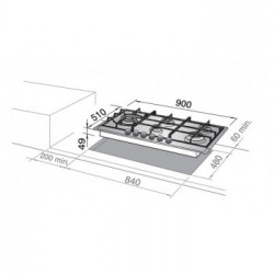 De Longhi NSL 590 X - Piano Cottura a Gas, 5 Fuochi, 90 cm, Inox
