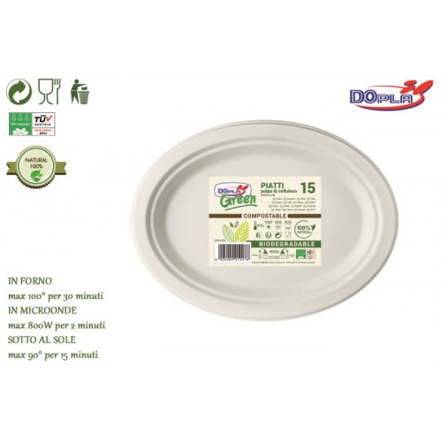 BIO-GREEN PIATTO OVALE 19X25 PZ.15  07750