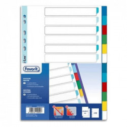 INTERCALARE NEUTRO 12 TACCHE COLORATE - A4 21X29.7 POLIPROPILENE 120MY