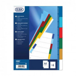 INTERCALARE NEUTRO 6 TACCHE COLORATE - A4 21X29.7 POLIPROPILENE 120MY