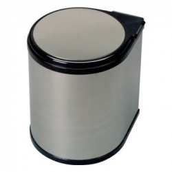 Pattumiera da incasso rotonda Sollevamento automatico all'apertura dell'anta 13 lt Inox/Nero 6274MT