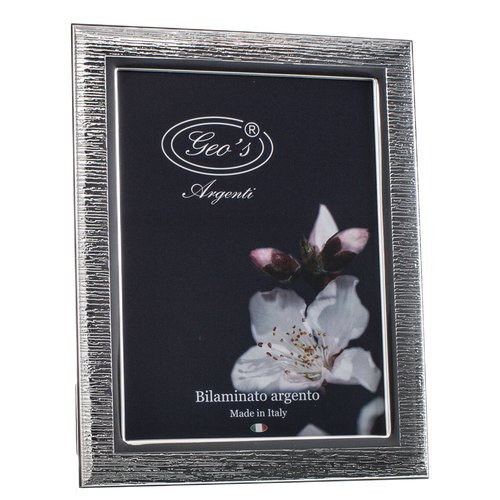 Portafoto Righe cm 18x24 bilaminato argento....