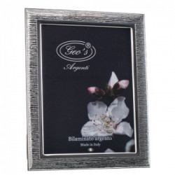 Portafoto Righe cm 18x24 bilaminato argento. Made in Italy