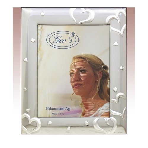 Portafoto 18x24 cm Cuori Argento Bilaminato e...