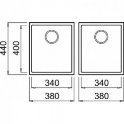 Elleci LKQ20095BSO - Lavello quadra 200, 2V, CHAMPAGNE, 95 sottotop