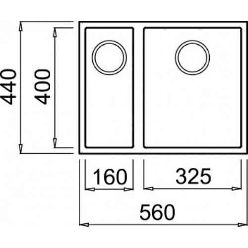 Elleci LKQ15095BSO - Lavello quadra 150, 56X44,...