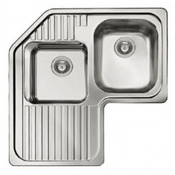 Elleci LIKCORSACDX - Lavello inox SKY, CORNER, 830x830, 2vg satinato cartone