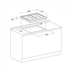 Hotpoint PCN 641 T/IX/HA - Piano Cottura a Gas, 4 Fornello(i), 60 cm, Acciaio Inossidabile
