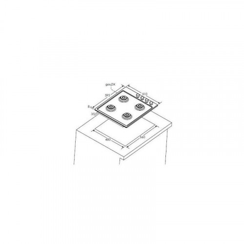 Candy CHW6LBB - Piano Cottura a Gas, 4 Fuochi,...