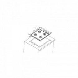 Candy CHW6LBB - Piano Cottura a Gas, 4 Fuochi, 60 cm, Nero