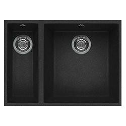 Elleci LGQ15054BSO - Lavello quadra 150, 59x50, 2V, nero pietra