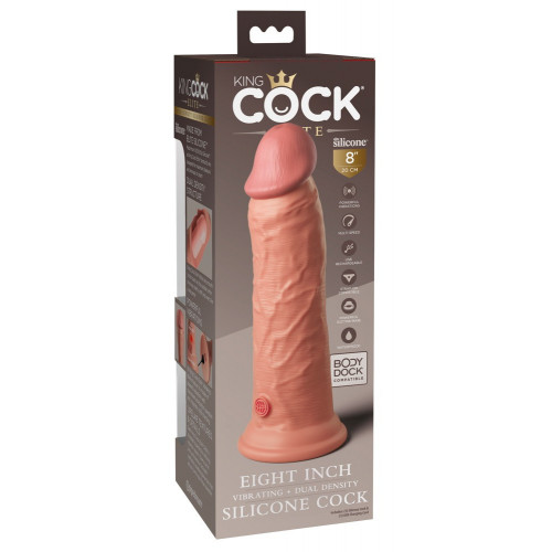 King Cock Elite KCE 8 DD Vibrating Cock Light -...