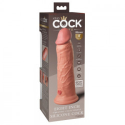 King Cock Elite KCE 8 DD Vibrating Cock Light - Dildo Realistico in Silicone , Vibrazione, Impermeabile, Ricaricabile
