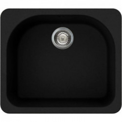 Elleci LGF18040BTP - Lavello fox 180, 60x52, 1V, nero con pieno