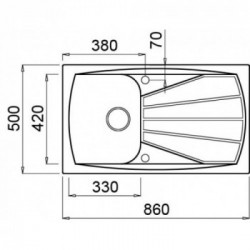 Elleci Living 400 G59 Lavello montato su piano Rettangolare Granitek
