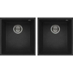 Elleci LGQ20054BSO - Lavello quadra 200, , 2V, nero pietra