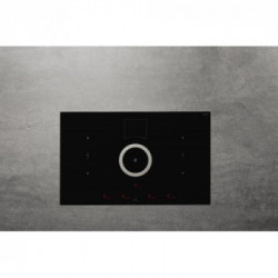 Elica NIKOLATESLA SWITCH BL/A/83 - Piano Induzione con Cappa Aspirante Integrata, Vetro Nero, 83 cm, PRF0146212, A+