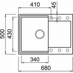 Elleci Easy 135 G48 Lavello montato su piano Rettangolare Granitek