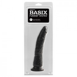 Basix Rubber Slim Seven 7" Dark - Dildo Realistico