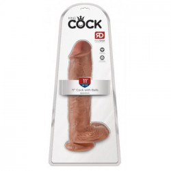 King Cock 11" Cock with Balls Tan - Dildo Realistico