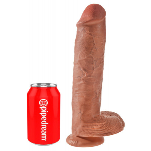 King Cock 11" Cock with Balls Tan - Dildo...
