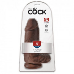 King Cock KC Chubby Brown - Dildo Realistico con Testicoli e Ventosa, MArrone
