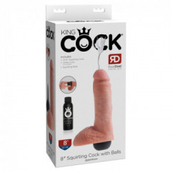 King Cock Squirting Cock with Balls 8" - Dildo Realistico con Testicoli