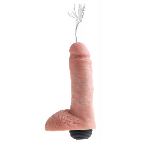 King Cock Squirting Cock with Balls 8" - Dildo...
