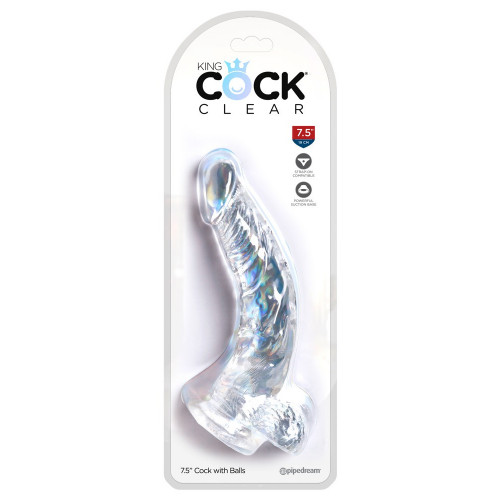 King Cock Clear Cock with Balls 7.5 - Dildo...