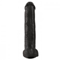 King Cock 15" Cock w Balls Dar - Dildo Realistico con Testicoli, Ventosa, Nero