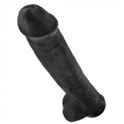 King Cock 15" Cock w Balls Dar - Dildo Realistico con Testicoli, Ventosa, Nero