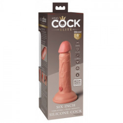 King Cock Elite 6" Vibrating + Dual Density Silicone Cock Light - Dildo Realistico