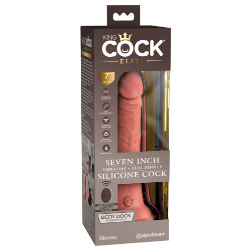 King Cock Elite 7" Vibrating + Dual Density...
