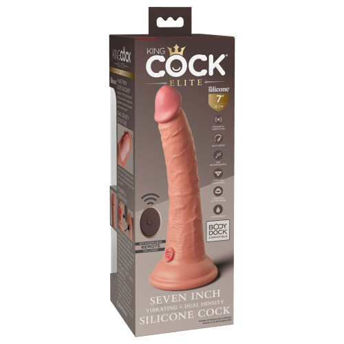 King Cock Elite 7" Vibrating + Dual Density...