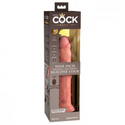 King Cock Elite 9" Vibrating + Dual Density Silicone Cock with Remote - Dildo Realistico