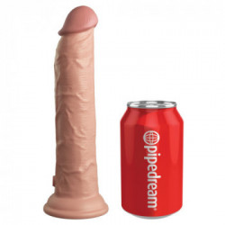 King Cock Elite 9" Vibrating + Dual Density Silicone Cock with Remote - Dildo Realistico