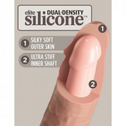 King Cock Elite 9" Vibrating + Dual Density Silicone Cock with Remote - Dildo Realistico