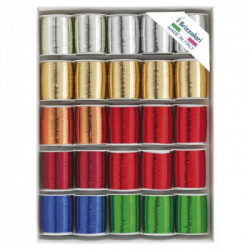 CONFEZIONE DA 25 ROCCHETTINI ART.8270 MT 10 6870 MM 10 COLORE LUCIDO METALLIZZATO