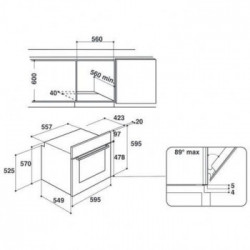 Hotpoint FA3S 844 P IX HA - Forno da Incasso Pirolitico, 71 Litri, Classe A+