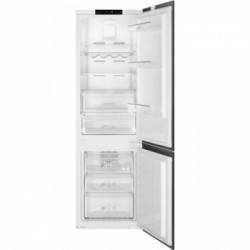 Smeg C8174TNE - Frigorifero Combinato da Incasso, 254 Litri, Bianco, Classe E (A++), 54 x 177.5 x 54.5 cm