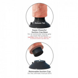 King Cock 10" Vibrating Cock with Balls - Vibratore Realistico con Testicoli, Ventosa, Impermeabile, Richiede Batterie