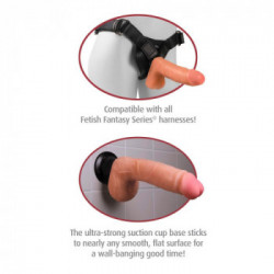 Real Feel No7 - Vibratore Realistico con Testicoli e Ventosa, Nero, Richiede Batterie