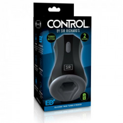 Sir Richard's Control SRC Silicone Twin Turbo Stroke - Masturbatore con Vibrazione, 10 MOD, Impermeabile, Ricaricabile